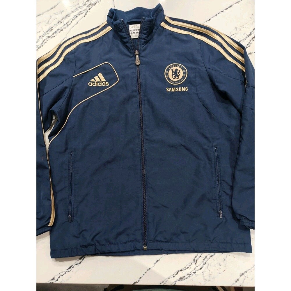 Vintage Adidas Chelsea Blue Football Jacket Soccer Mens Track Top Zip Size M